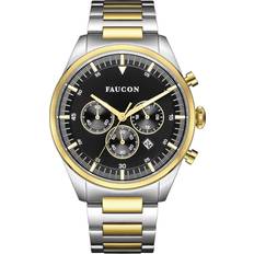 Faucon Faucon Chrono F10011 Man 44 mm Analog Kvarts Safirbelagt mineralglas Black 22 mm