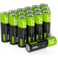 Green Cell 16x AA R6 2600mAh Ni-MH genopladelige batterier Grøn celle