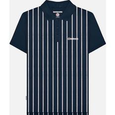 Lambretta Pinstripe Polo Shirt Mens - Navy/Hvid