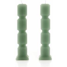 Green Candles Studio of 2 20cm Sage Cube Candle