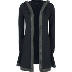 Elastane/Lycra/Spandex Cardigans EMP Black Premium by EMP Cardigan with Hood and Celtic-Knot Trim Cardigan black