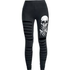 Banned Slashed Skull Leggings black