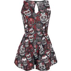 Dame - Multifarvet Jumpsuits & Overalls Rockabella Jumpsuit Mortal Playsuit till Damer sort-rød