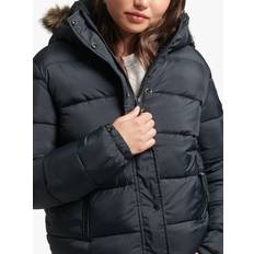 Superdry Women Jackets Superdry Women's Hooded Mid Layer Short Jacket Black