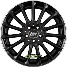 MSW 4x 30 gloss black diamond lip 8x19 et19 - lk5/112 ml73.1 felge