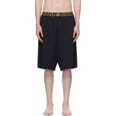 Versace Swimwear Versace Underwear Black Greca Long Swim Shorts