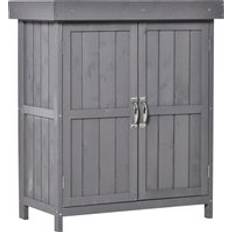 Tool cabinet OutSunny Wooden Garden Storage Shed Tool Cabinet Organiser