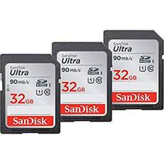 SanDisk Ultra Kort 32GB microSDHC UHS-I, Paket med 3