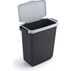 Durable Eco Recycled Black Recycling Bin Hinged Lid 60L