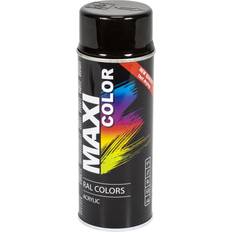 Paint Saxon Gloss Deep Black Spray Paint 400ml Lacquer Paint, Metal Paint Black 0.4L