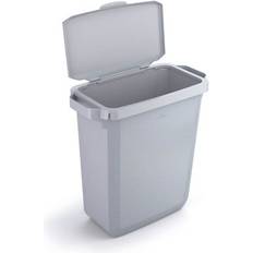 Durable Grey Rectangular Recycling Bin + Hinged Lid 60L