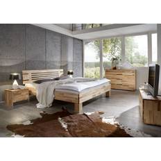 160cm Strutture letto Massivholzbett Schlafzimmerbett - Lando Bett Kernbuche 160x200 cm