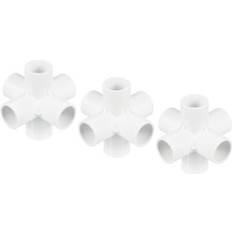 White Hoses Uxcell 6 Way Angle Water Hose Connector 3-pack