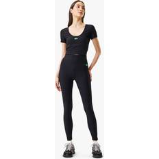 Lacoste Women Clothing Lacoste Women's x Bandier Ribbed Leggings Black