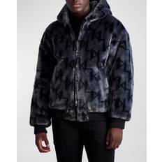 Clothing Men's Reversible Bomber Jacket w/ Faux Fur BLK/GREY