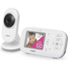 Child Safety Vtech VTech VM320 Video Baby Temperature Monitor, Invisible Night Vision, Soothing Sounds, 2-Way Talk Intercom, Secured Transmission, 2.4" Color LCD Screen with Fixed Camera, Smart Choice Product