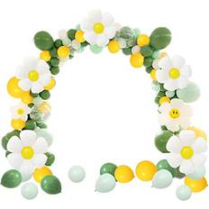 Balloon Arches Primo Lines Green Daisy Balloon Garland 155 Pieces Olive Green Daisy Garland Eucalyptus Green Daisy Balloons For Wedding Anniversary Flower Birthday Decorations Flower Decorations For Party