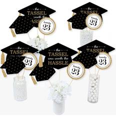 Gold Table Cloths Big Dot of Happiness Big Dot of Happiness Gold 2023 Graduation Party Centerpiece Sticks Table Toppers Set of 15