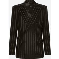 Cashmere Jackets Dolce & Gabbana Double-breasted jacket in pinstripe stretch wool