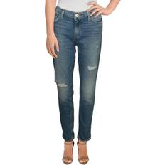 Red Jeans Lana Distressed Straight-leg Jeans