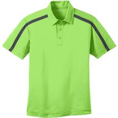 Steel Polo Shirts Port Authority Port Authority Silk Touch Performance Colorblock Stripe Polo Red/ Black