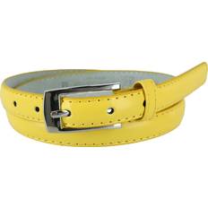 Women - Yellow Belts CTM Skinny Leather Dress Belt Women