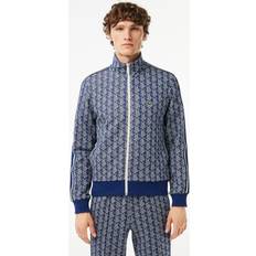 Lacoste Men Jackets Lacoste Men's Paris Monogram Zip-Up Sweatshirt Blue