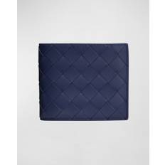 Bottega Veneta Intrecciato Leather Bifold Wallet - NAVY