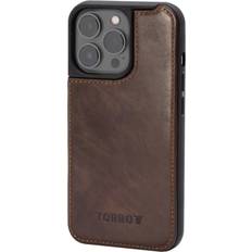 Bumpers Torro Leather Case Compatible with iPhone 14 Pro Max – Genuine Leather MagSafe Compatible Bumper Case Dark Brown