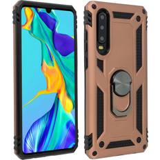 Avizar Huawei P30 Case Bi Material Rigid Soft Magnetic Ring Stand Rose gold