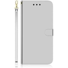 MAULUND Motorola Moto G22 Blankt Flip Cover m. Strop & Kortholder Sølv