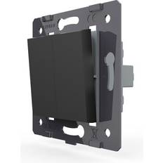 Negro Reguladores de Pared 2-faches Lichtschalter Modul Schwarz VL-C7-K2-12 LIVOLO Wippe