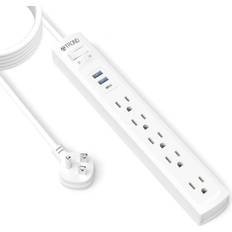 Power Strips & Branch Plugs on sale Trond TROND Surge Protector Power Strip with USB C 15ft Long Extension Cord Thin Flat Plug with 3 USB and 5 AC Outlets 1440J White