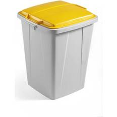 Durable Grey Square Recycling Bin + Lid Safe