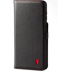 Mobile Phone Accessories Torro Galaxy S21 Ultra 5G Leather Case with stand function Black with Red Detail