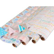 Babies Gift Wrapping Papers American Greetings American Greetings Reversible Baby Shower Wrapping Paper, Animals and Hearts 4 Rolls, 160 sq. ft