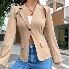 Shein Kavajer Shein Cut Out Single Button Blazer