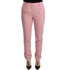 Dolce & Gabbana Pink Women Trouser Virgin Wool Stretch Pants IT36