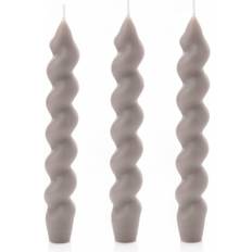 Beige Candles Hestia Set of 3 Twisted Taper Dove Grey Candle