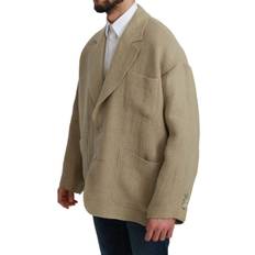 Dolce & Gabbana Beige Blazers Dolce & Gabbana Beige Jacket Coat 100% Jute Blazer Coat