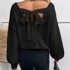 Shein Frenchy Tie Back Drop Shoulder Sweater