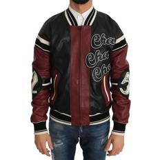 Dolce & Gabbana Leather Jackets Dolce & Gabbana Leather Club Lounge Black Red Jacket