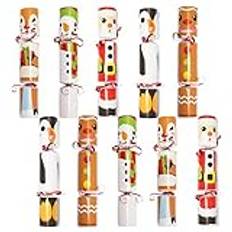 Joyin 10” Christmas Party Table Favor10 Pack with Cute Christmas Characters, with Party Hat, Joke & Little Gift Inside, for Xmas Gift, Christmas