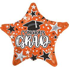 Orange Animal & Character Balloons PMU Graduation Congrats Grad Star Orange 18 Inch Mylar Balloon Pkg/1