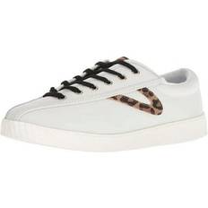 Tretorn Trainers Tretorn Nyliteplus Leather Lace Up Sneakers - White/Leopard
