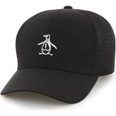 Golf - Uomo Cappelli Original Penguin Men's Perforated Golf Hat in Caviar Black, Polyester/Elastane Caviar Black One