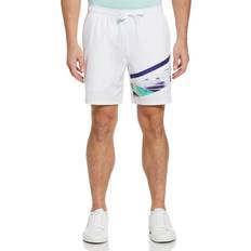 Golf - White Shorts Original Penguin Men's Asymmetric Print Performance 7" Tennis Shorts in Bright White, Medium, Polyester/Repreve Polyester/Elastane Bright White