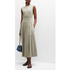Lange kjoler - Skind Toteme Green Gathered Maxi Dress 703 PALE SAGE