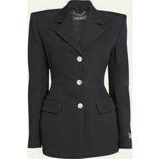 Versace Blazers Versace Grain De Poudre Wool Blazer Jacket BLACK IT 0 US