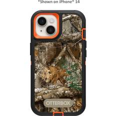 Handyfutterale OtterBox Schutzhülle für iPhone 15 Pro Max nur Defender Series – Realtree Edge Blaze Orange/Schwarz/RT Edge robust und langlebig, mit Port-Schutz, inklusive Holster-Clip-Ständer